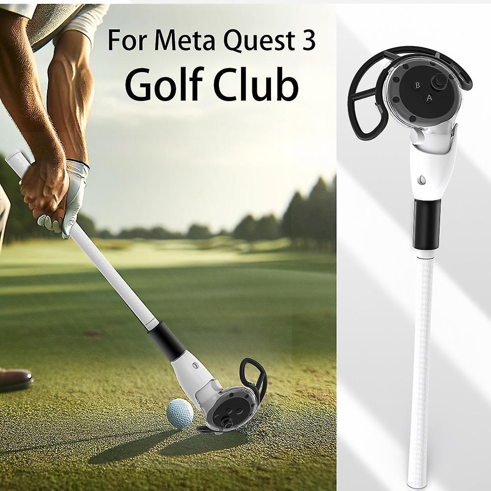 Wtowin VR Golf Club Extended Grip for Meta Quast 3, VR Handle Golf Handle Attachment Shockproof Quest 3 Accessories Enhance Game Experience