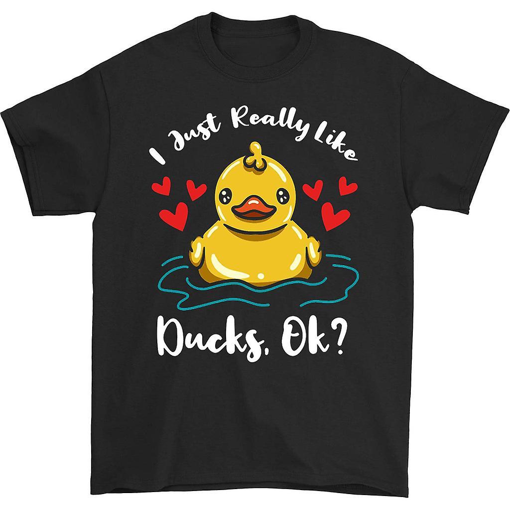 HISHARK I just really like ducks ok t-shirt black M