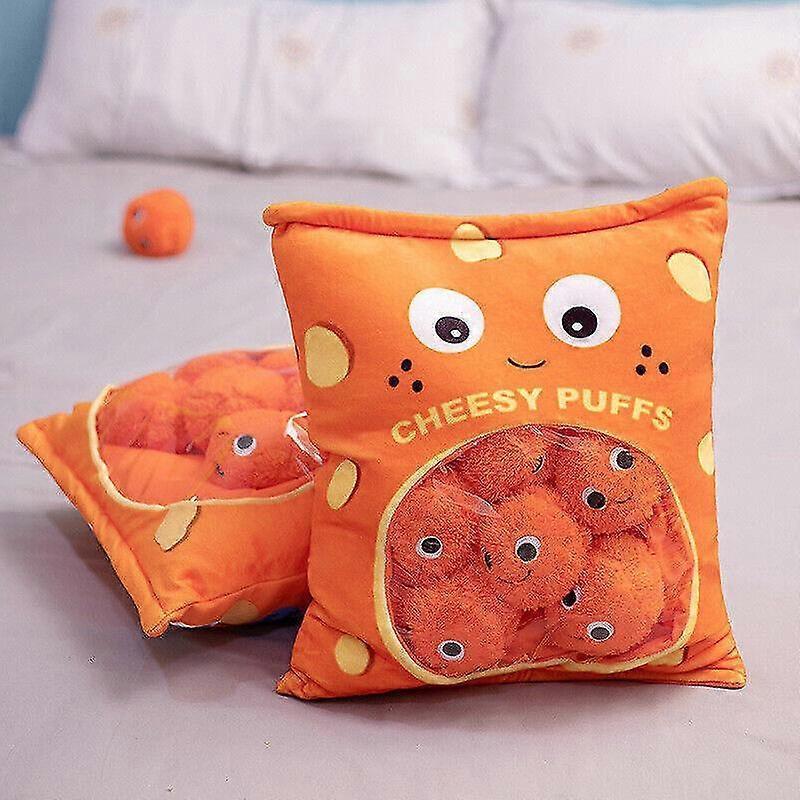 Yuzee Yummy Plush Cheesy Puffs Giant Stuffed Bag Of Plush Cheese Snacks Gift 9 small balls