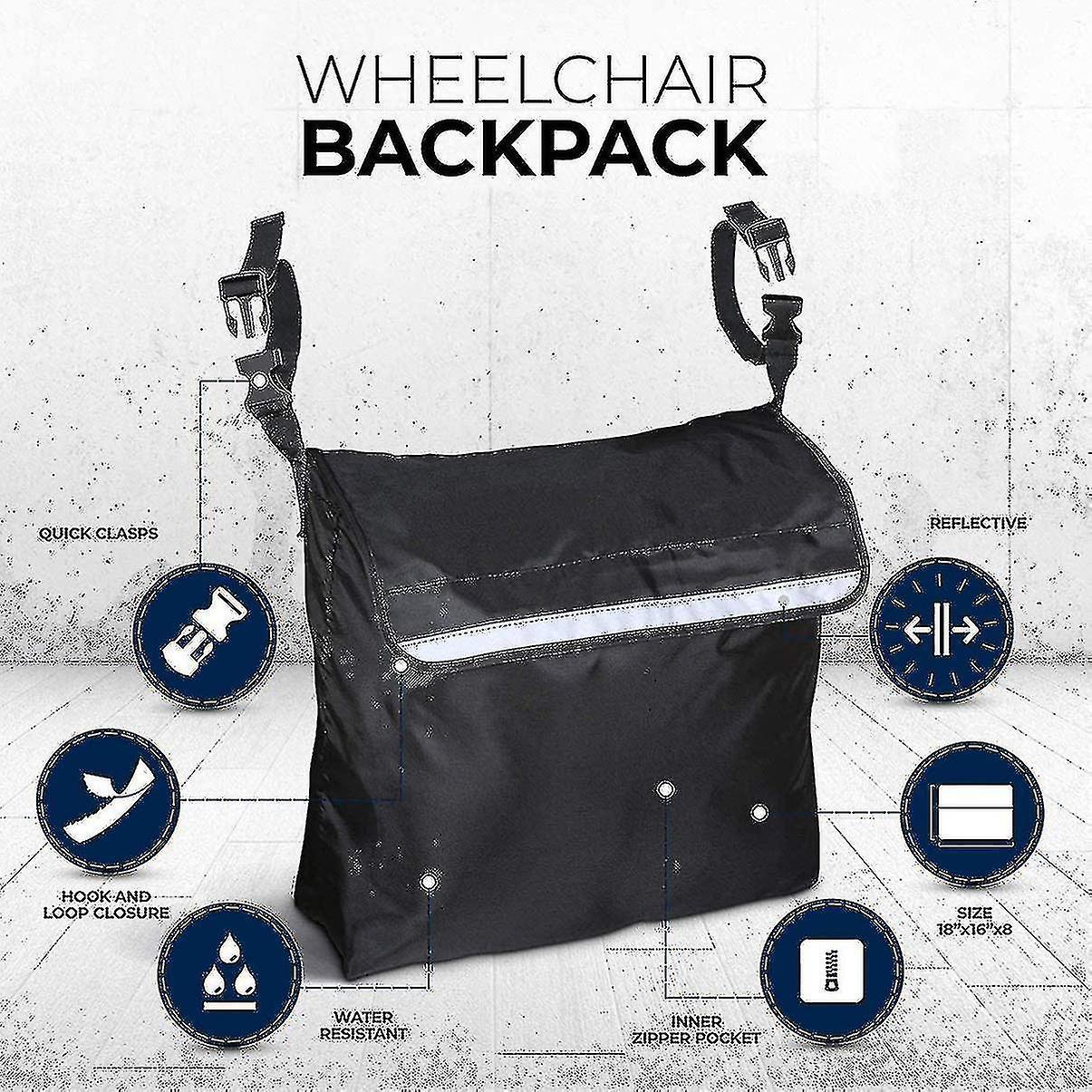 Manchalk Wheelchair Pouch Wheelchair Bag Waterproof Large Wheelchair Accessories