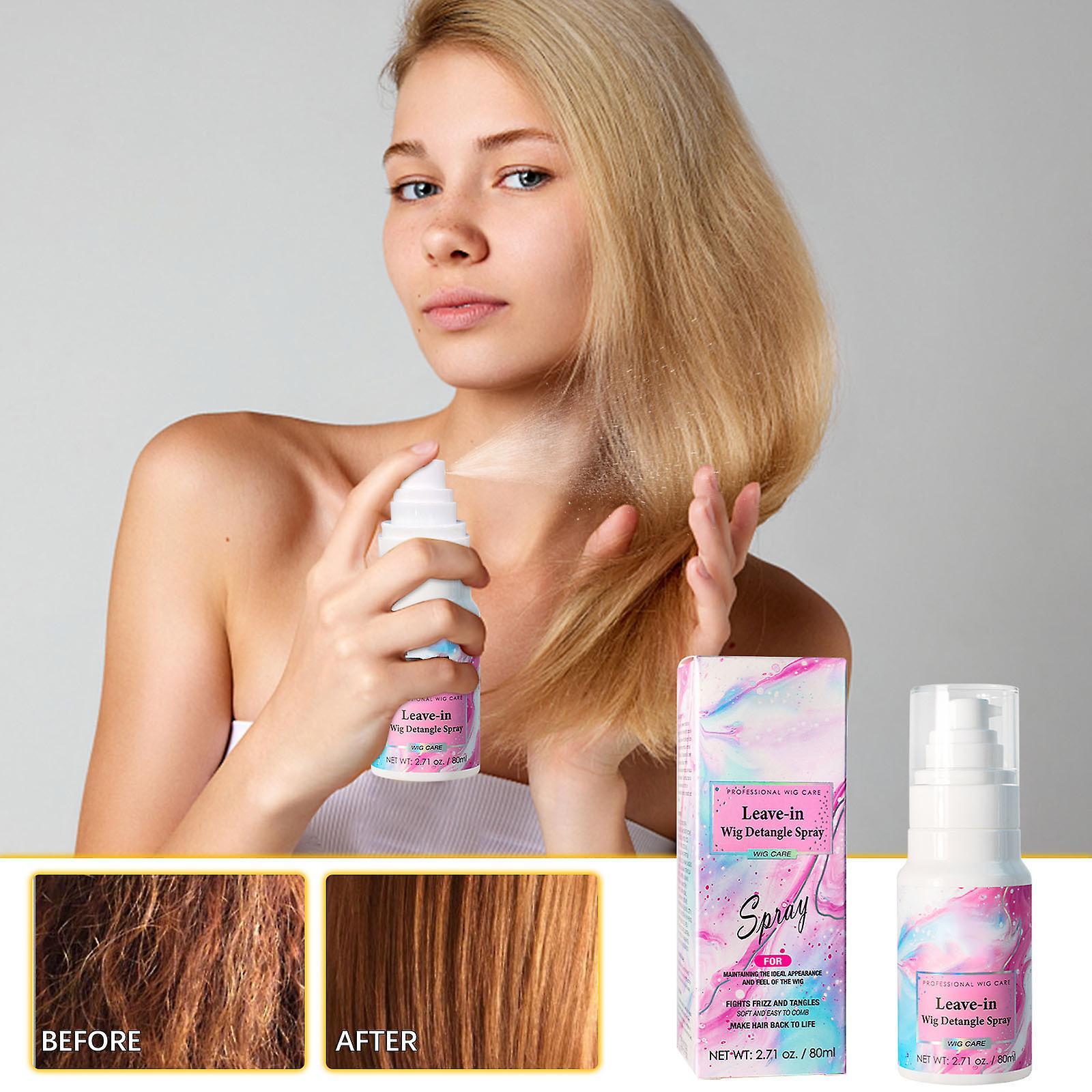 Flye Soft Wig Spray Repair Hair Dry, Rough, Fluffy, Not Easy To Knot, Wash Free Wig Care Spray 80ml 20231120 Multicolor