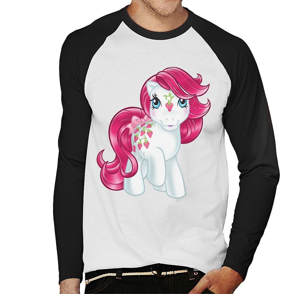 My Little Pony Strawberry Men's Baseball Long Sleeved T-Shirt White/Black Large