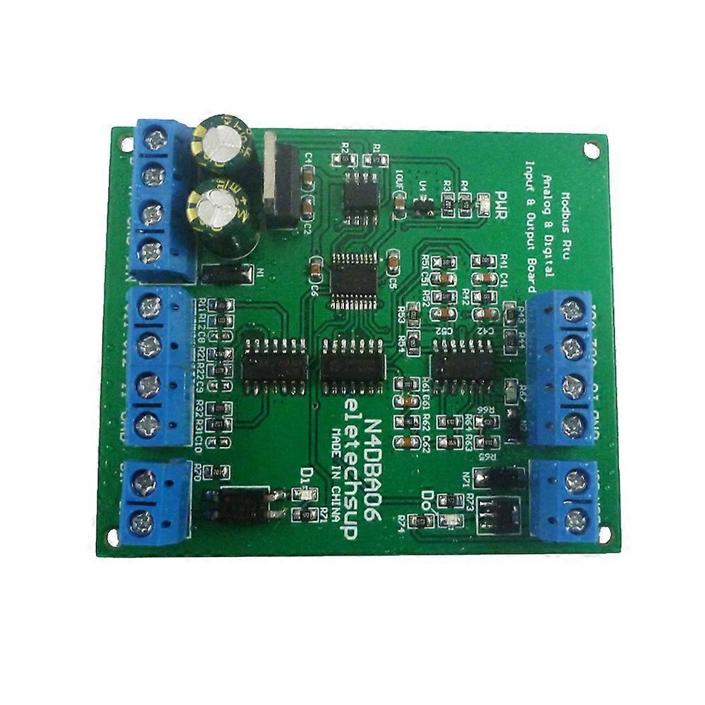 Power Converters DC 12V 8CH Analog Digital IO Module 0-5V 0-10V 4-20MA DAC ADC RS485 Modbus RTU Board For PLC Expand Relay Industrial Automation