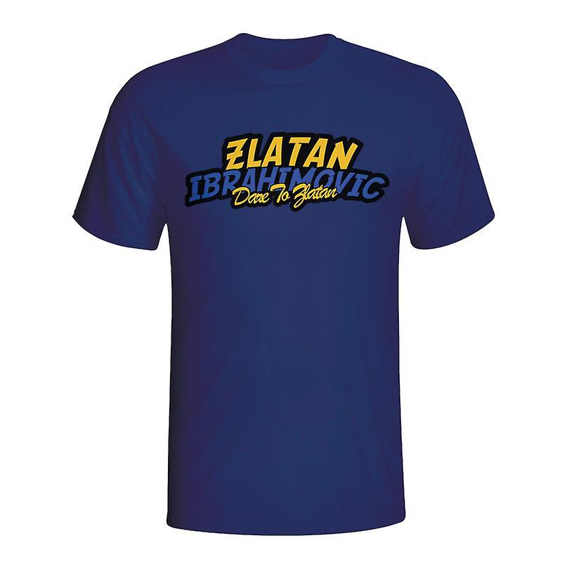 Gildan Zlatan Ibrahimovic Comic Book T-shirt (navy) Large (42-44 inch)