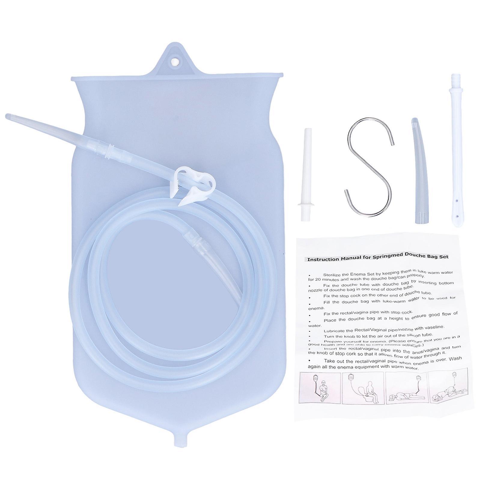 2L Silicone Enema Bag Kit for Home Intestinal Cleansing - Coffee Enema Set