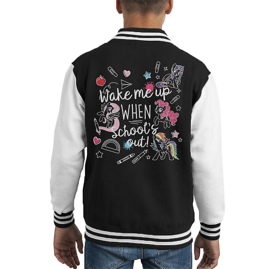 My Little Pony Wake Me Up When Schools Out Kid's Varsity Jacket Black/White Small (5-6 yrs)