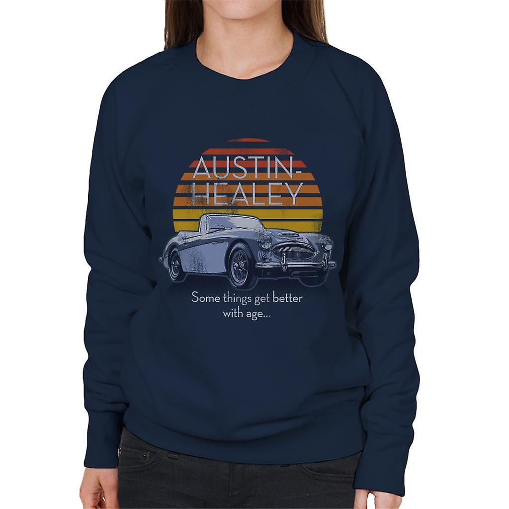 Austin Healey Some Things Get Better With Age British Motor Heritage Women's Sweatshirt Navy Blue Small