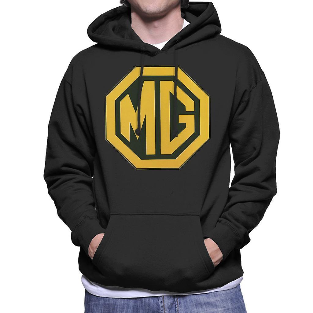 MG Gold Logo British Motor Heritage Men's Hooded Sweatshirt Black Medium