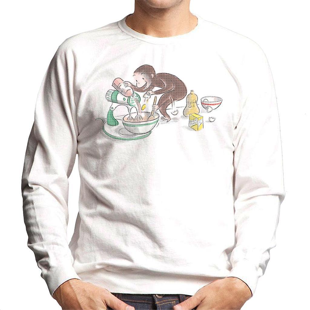 Curious George Cooking Men's Sweatshirt White XX-Large