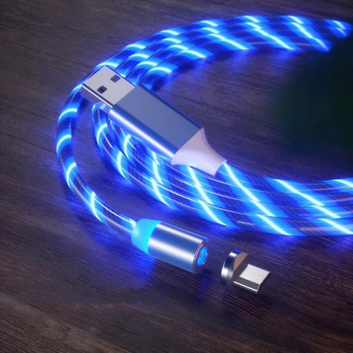 Stuff Certified ® Stuff Certified® USB 2.0 - Micro-USB Magnetic Charging Cable 1 Meter Braided Nylon Charger Data Cable Data Blue