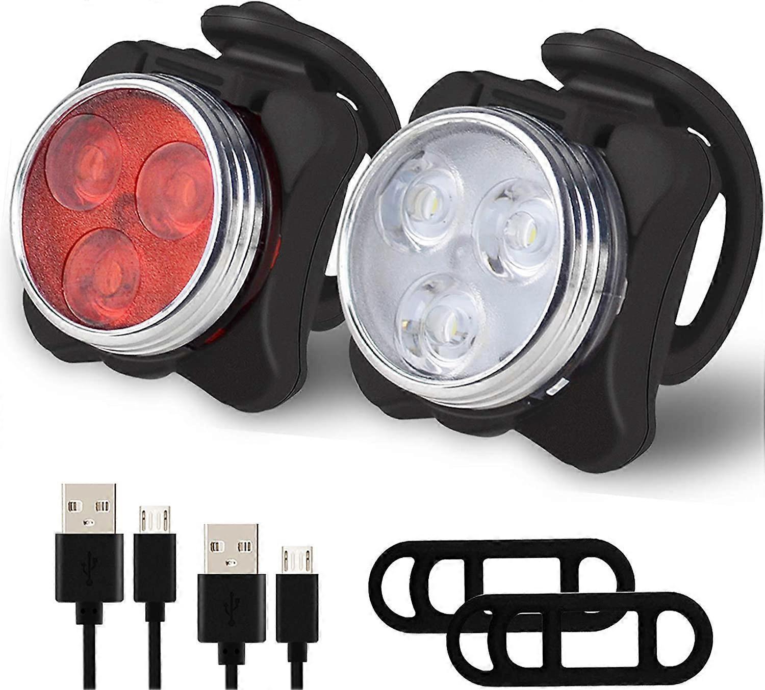 Linkrunning Bike Light Set, Super Bright USB Rechargeable Bicycle Lights