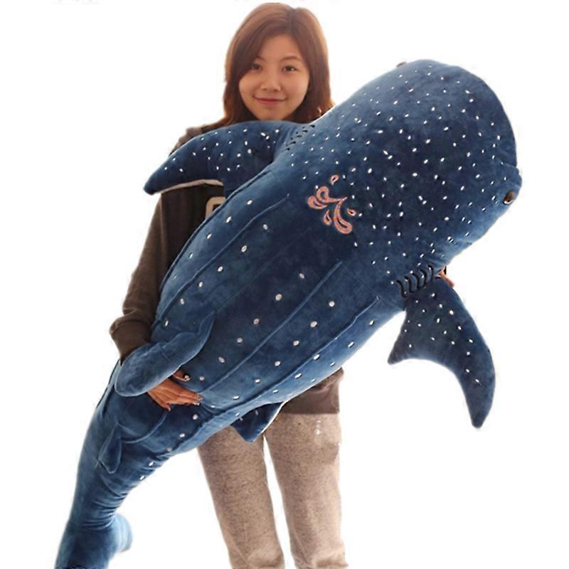 Stuffed Animals 50/100CM New Cartoon Blue Shark Stuffed Plush Toys Big Fish Whale Baby Soft Animal Pillow Dolls Children Birthday Gifts 50cm