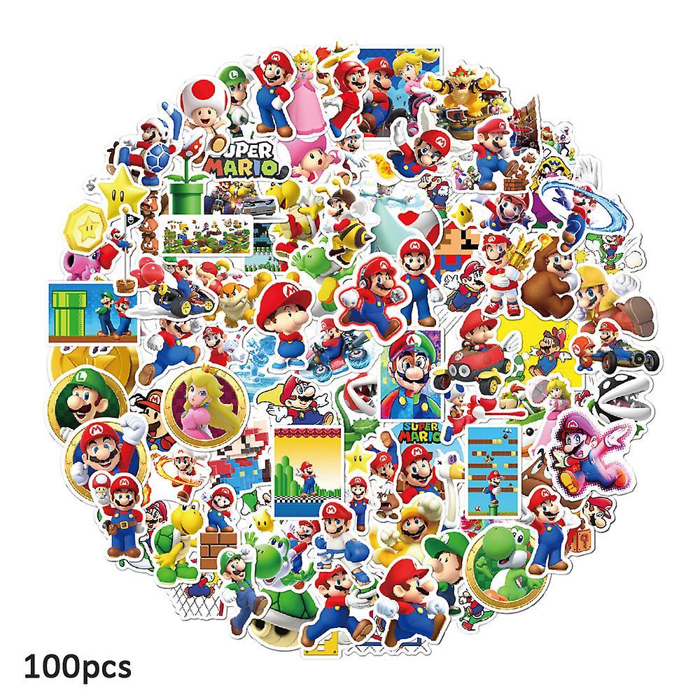 Ochime 100pcs Super Mario Bros Movie Cute Waterproof Stickers Cartoon Game Character Decals Vinyl Stickers For Bottle Laptop Luggage