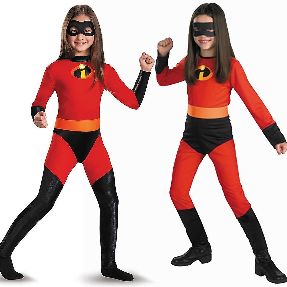 Eocici 3-14 Years Kids Teens Boys Girls Violet The Incredibles Costume Superhero Fancy Dress Up Cosplay Outfits Set Gifts 5-7Years