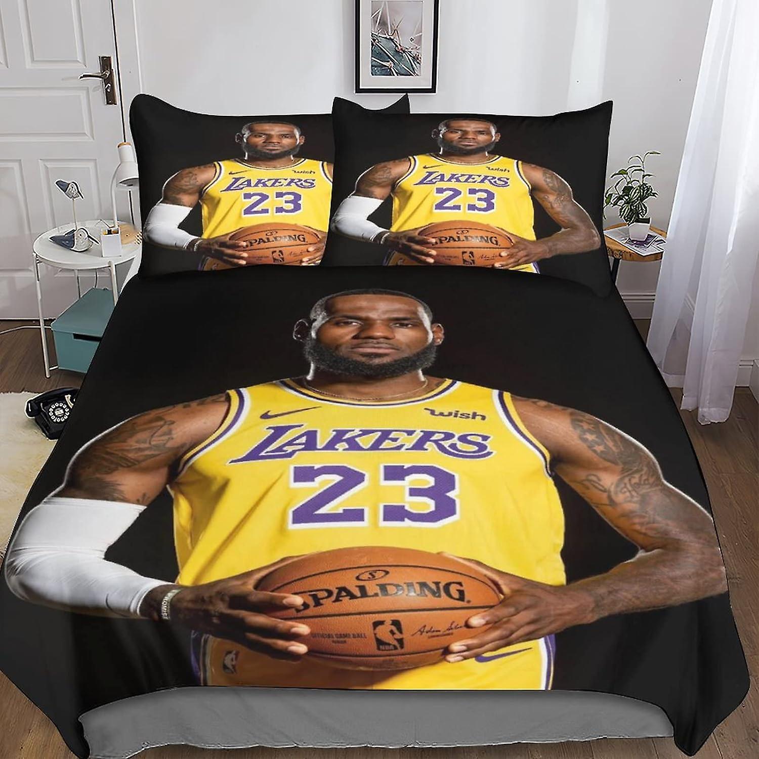 Kerota Microfiber Bedding Set, Lebron James Duvet Cover, Duvet Cover And Pillowcase With Zipper Closure, Duvet Cover For Men, Women 135*200 CM King..