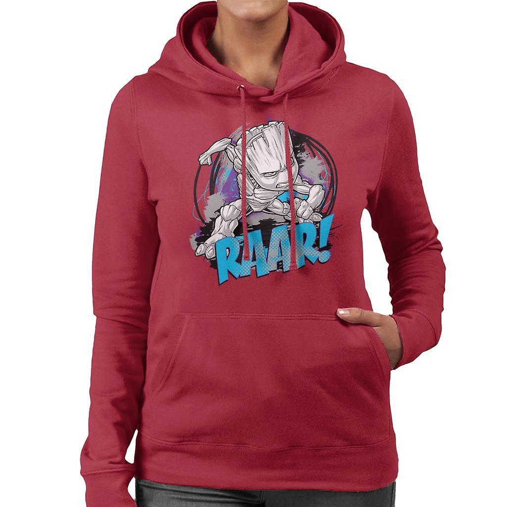 Marvel Guardians Of The Galaxy Groot Raar Women's Hooded Sweatshirt Cherry Red Large