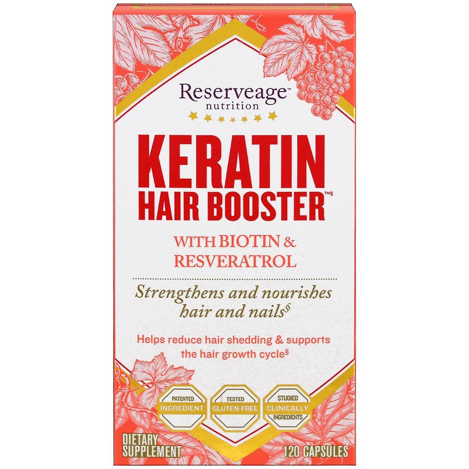 ReserveAge Nutrition, Keratin Hair Booster with Biotin & Resveratrol, 120 Capsul