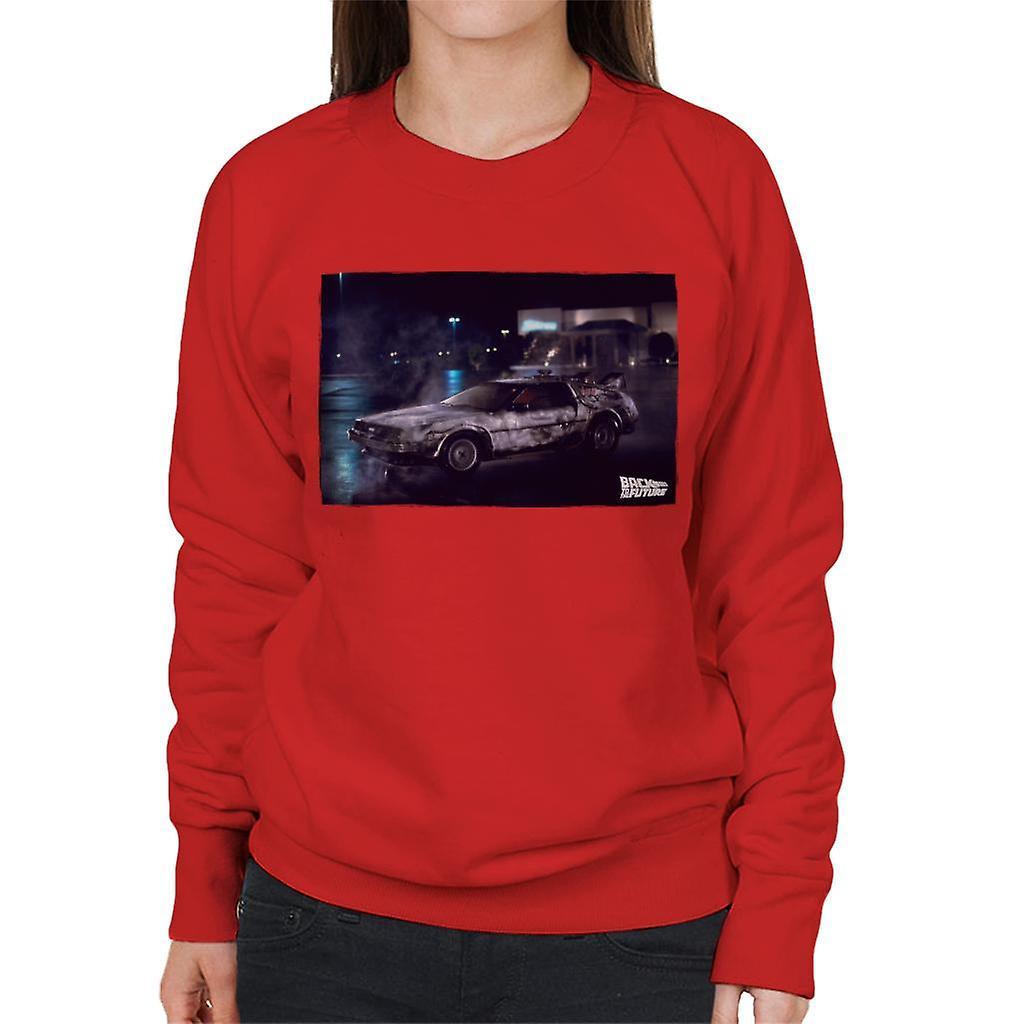 Back to the Future Delorean Cinematic Design Women's Sweatshirt Red Medium