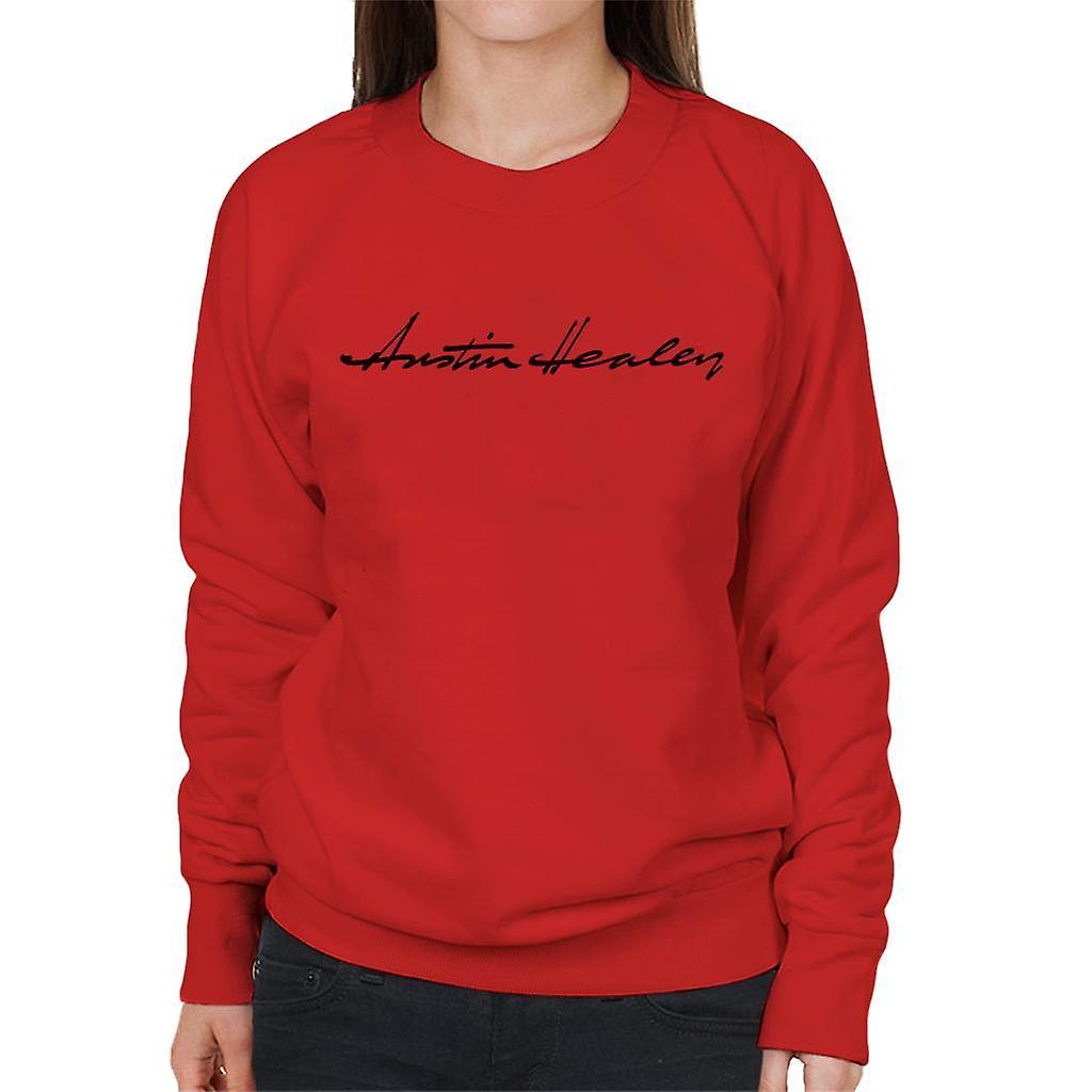 Austin Healey Handwriting Logo British Motor Heritage Women's Sweatshirt Red Medium