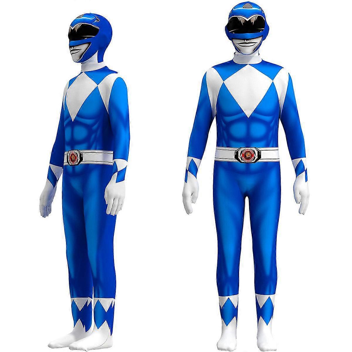 Sssxv Power Samurai Sentai Shinkenger Rangers Costume Adult Kids Superhero Cosplay Halloween Birthday Party Jumpsuit Zentai Suit Blue Ranger Kids 1...