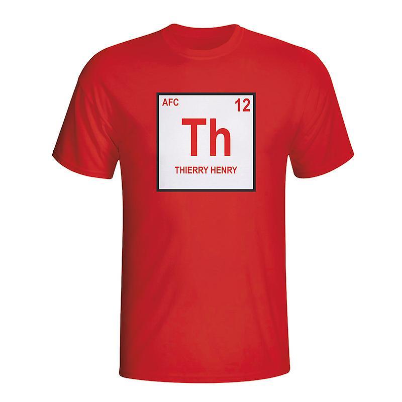 Gildan Thierry Henry Arsenal Periodic Table T-shirt (red) Womens M (Size 12 - 34 inch Chest)