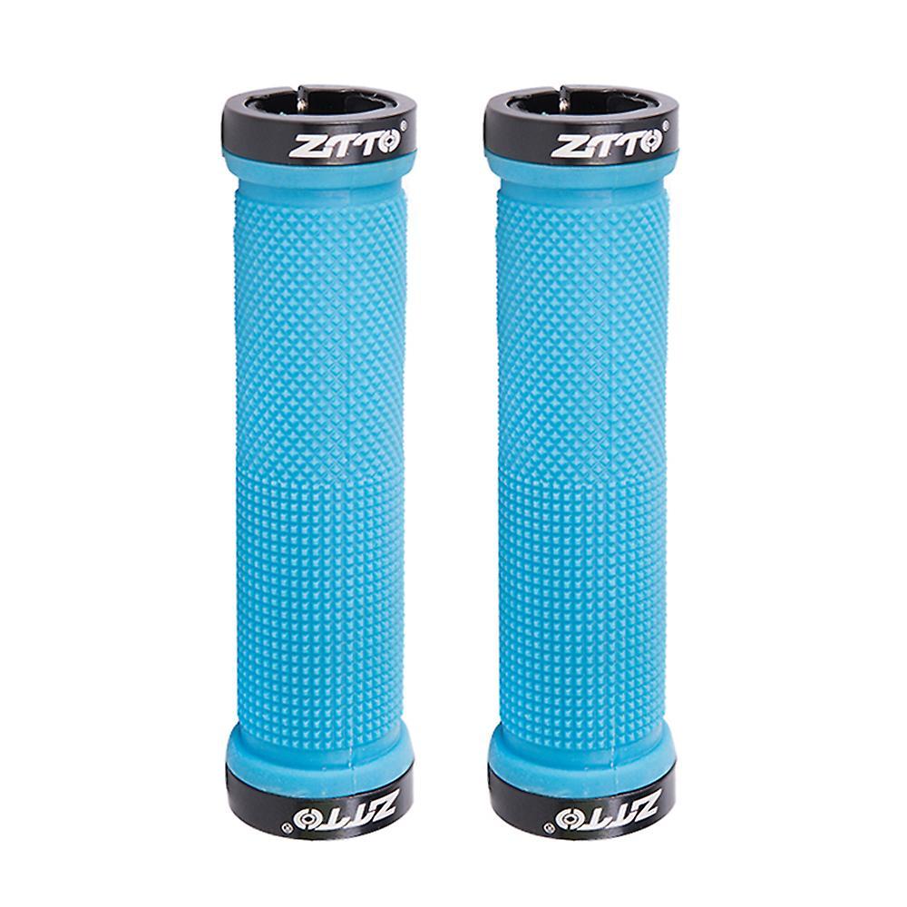 Ztto 1 Pair Cycling Rubber Handle Grips Anti-slip MTB Bike Bicycle Handlebar Grips Blue