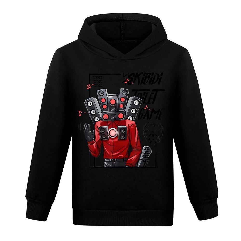 Mylight Skibidi Toilet Game 3d Print Kids Boys Girls Hoodies Pullover Hooded Sweatshirt Black 7-8 Years