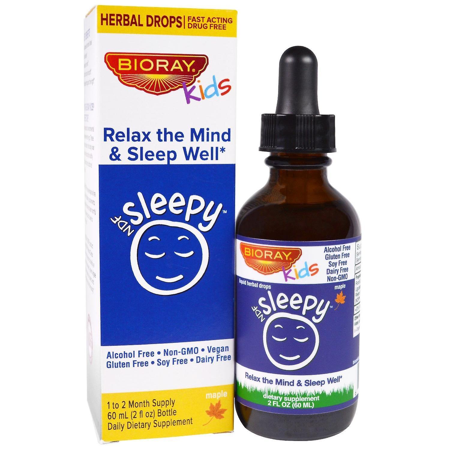 Bioray, Kids, NDF Sleepy, Relax The Mind & Sleep Well, Maple, 2 fl oz (60 ml)