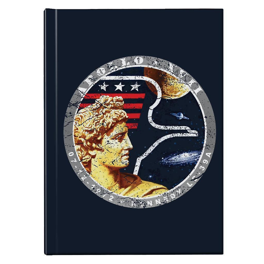 NASA Apollo 17 Mission Badge Distressed Hardback Journal Navy Blue 13 x 18.5 cm