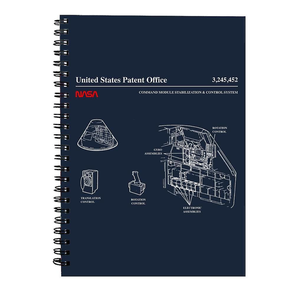 NASA Command Module Control System Blueprint Spiral Notebook Navy Blue 15 x 21 cm