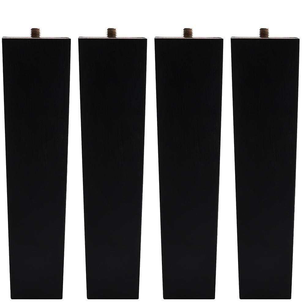 Living And Home Livingandhome 4 Pieces Black Square Wooden Furniture Legs Chair Sofa Feet Replacement 20cm