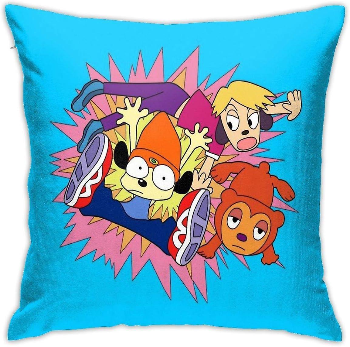 Kerota Parappa The Rapper Anime Gang 1 Home Decorative Throw Pillow Covers Bed Sofa Couch Cushion Square Pillow Case 18x18 Inch AA-9320 45x45cm