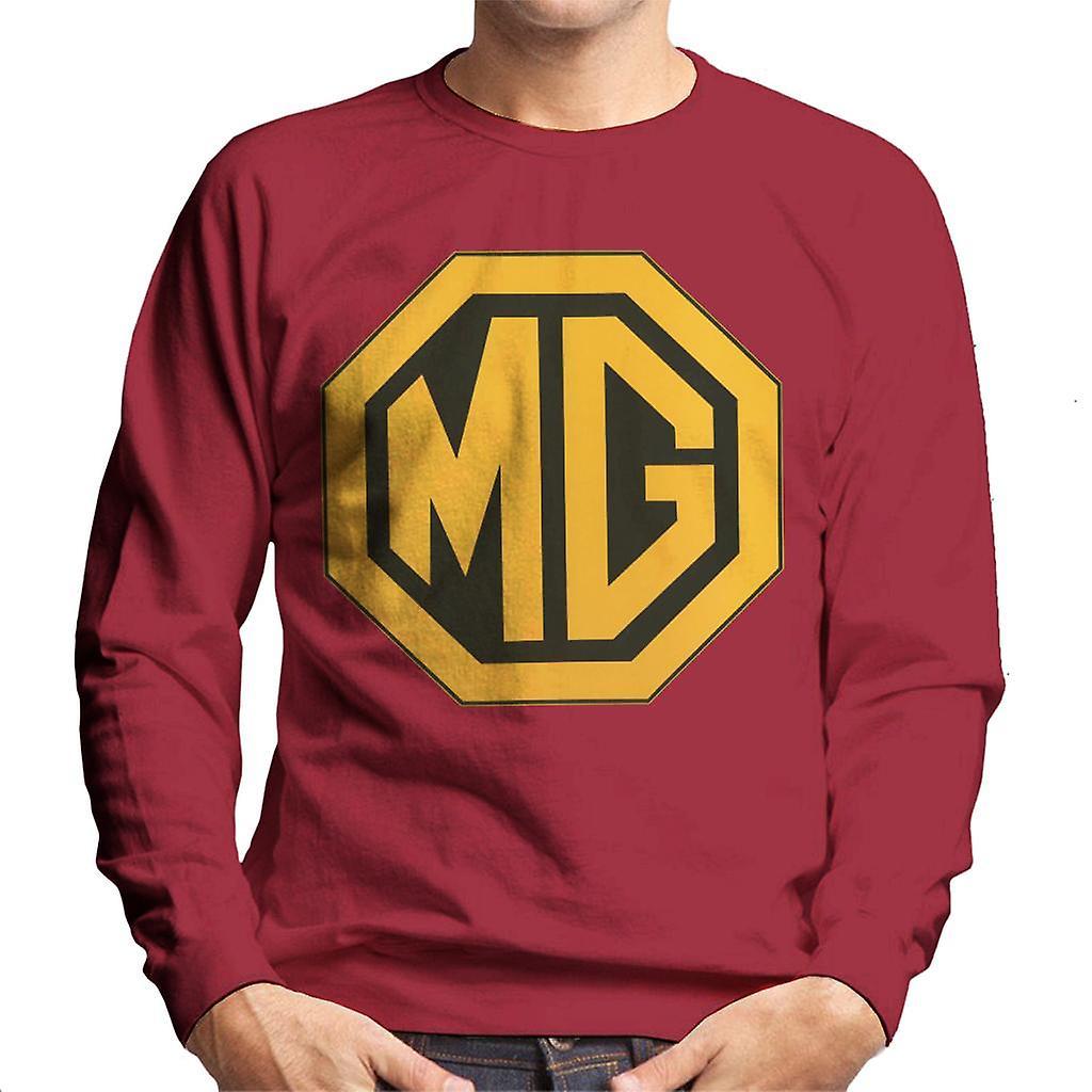 MG Gold Logo British Motor Heritage Men's Sweatshirt Cherry Red Medium