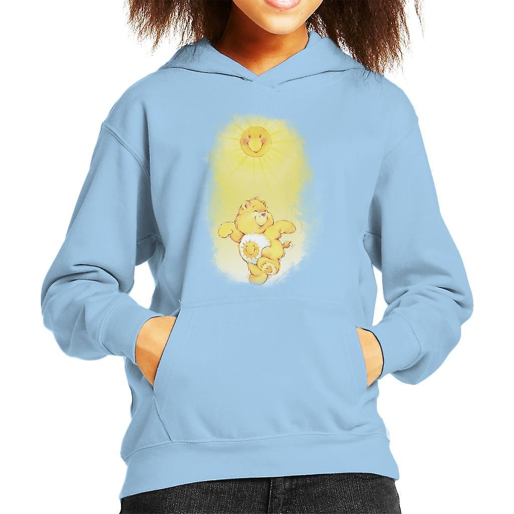 Care Bears Funshine Bear Dancing In The Sun Kid's Hooded Sweatshirt Sky Blue X-Small (3-4 yrs)