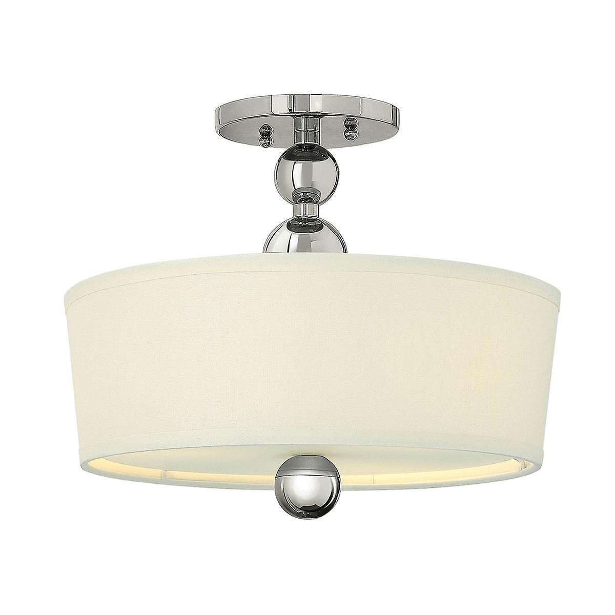 Zelda 3 Light Semi Flush Ceiling Light Polished Nickel E27