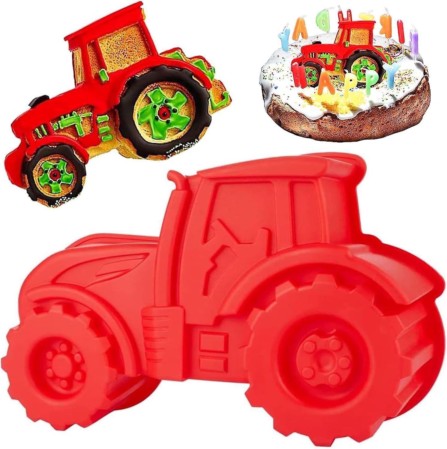 Vonkayi 3D Tractor Baking Mould DIY Car Cake Mould Tractor Silicone Mould Decorative Motif Mould for Party