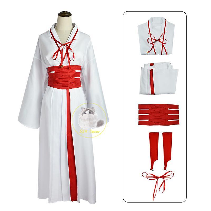 Dlelv Yamada Asaemon Sagiri Cosplay Anime Jigoku Raku Cosplay Costume Sagiri Kimono Feather Weaving Uniform Wig Halloween Girl Women 1pc wig XS