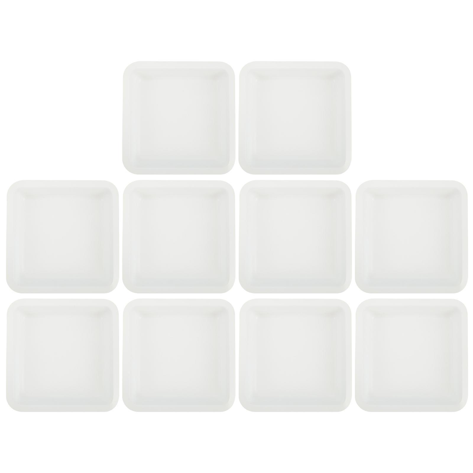 Toyvian 10pcs Plastic Weigh Boats Labs 250ml Weighing Dishes Disposable Plastic Square Dishes White 13.5X13.5cm