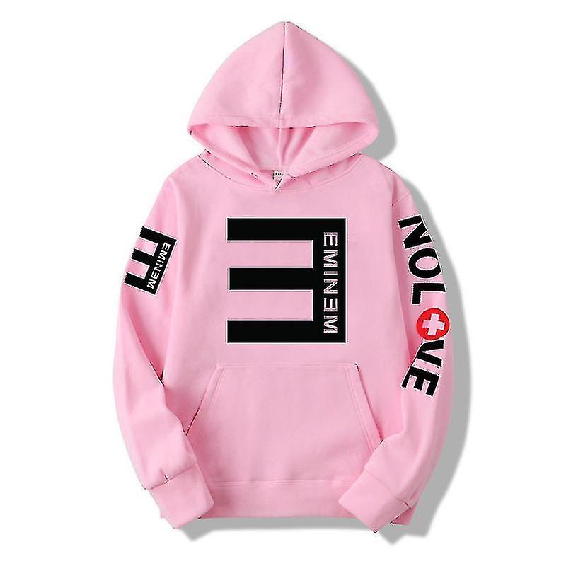 Zhenv Eminem Sweatshirt Eminem Anti-e Hip-hop Thickened Pullover Sweatshirt For Men And Women Hoodie Pink 3XL