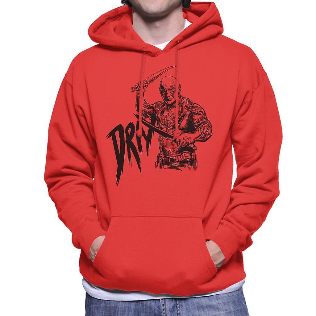 Marvel Guardians Of The Galaxy Vol 2 Drax The Destroyer Men's Hooded Sweatshirt Red Small