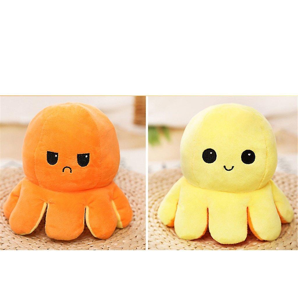 Slowmoose Reversible Octopus Shape, Stuffed Plush And Soft Doll Orange Yellow 1