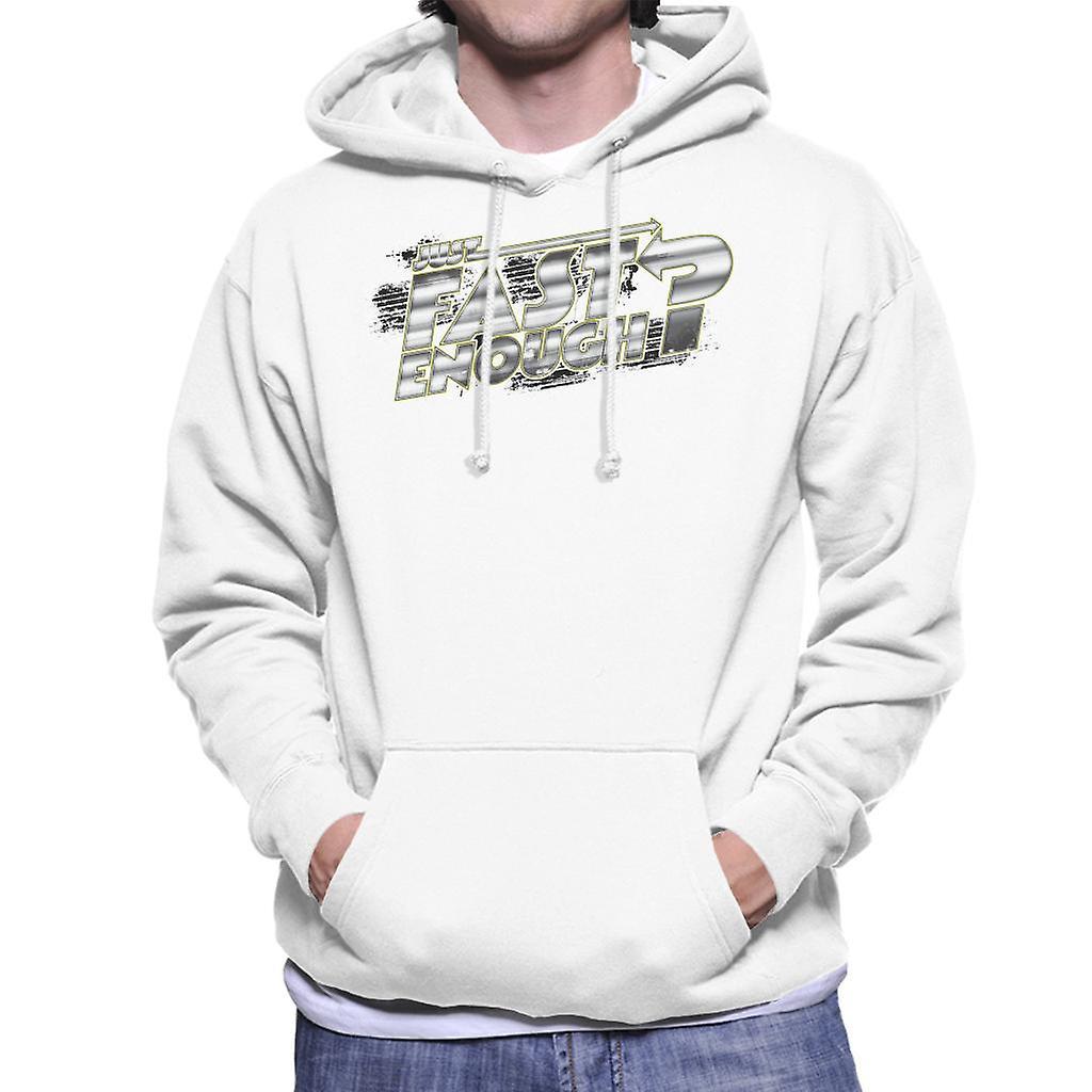 Fast & Furious Fast and Furious Just Fast Enough Chrome Text Men's Hooded Sweatshirt White Medium