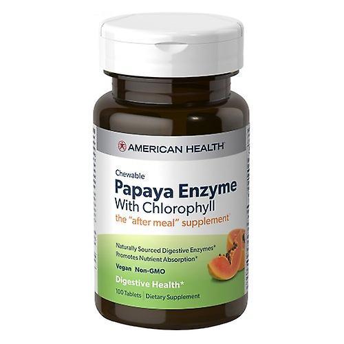 American Health Papaya Enzyme With Chlorophyll, 100 Chewable Tablets (Pack of 1)