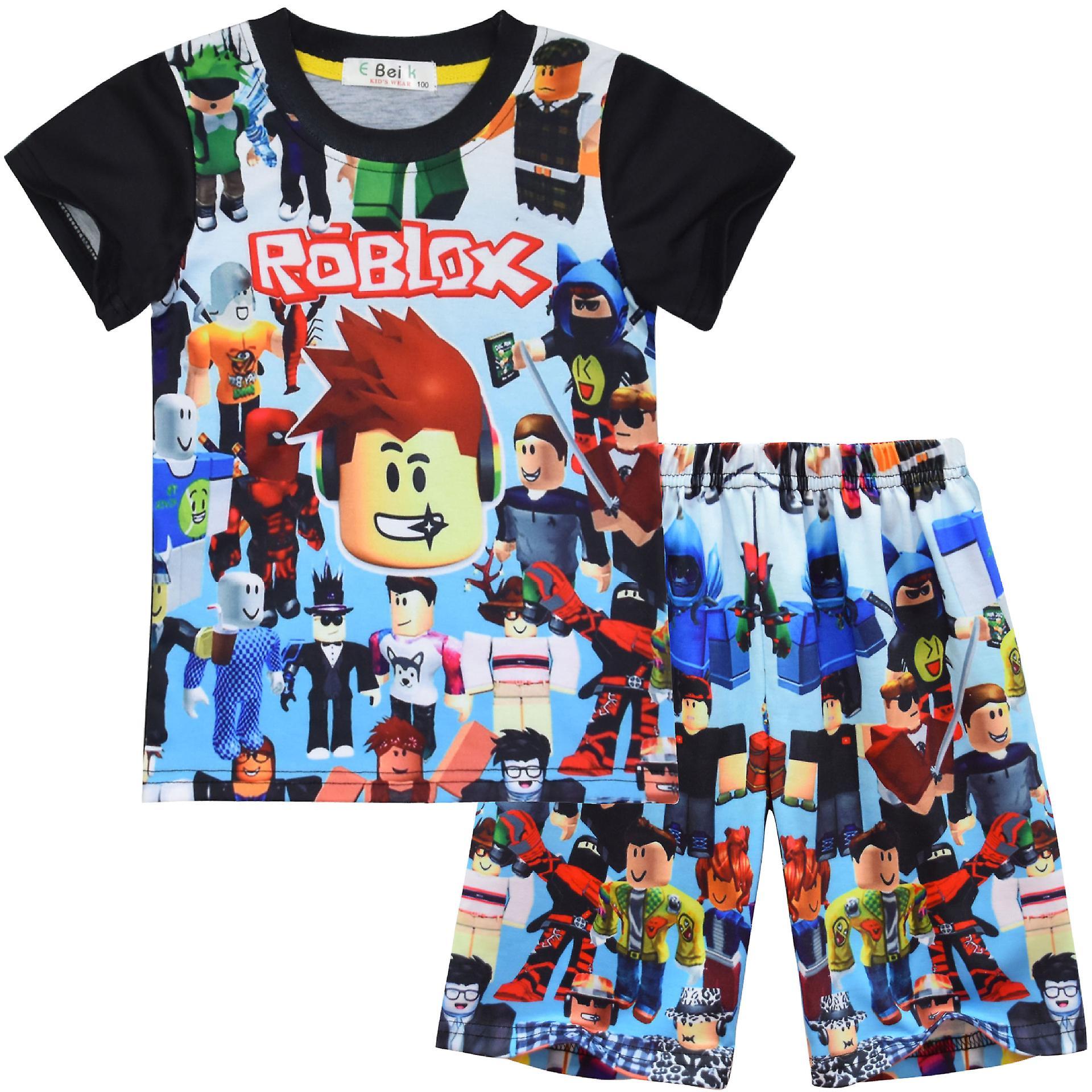 Shznv 2023 New Game Roblox Big Children's Home Clothes Set Short-sleeved Two-piece Pajamas 818 170cm