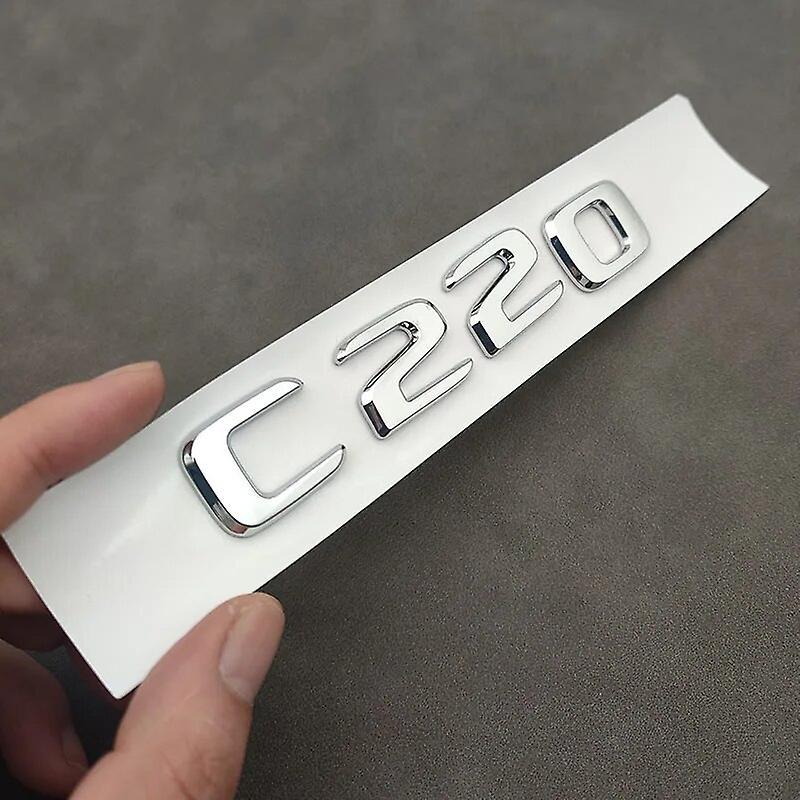 Hikig 3d Abs Black C 220 Logo C220 Emblem Letters Car Trunk Badge Decal For Mercedes Benz C220 W204 W205 C220 Sticker Accessories Chrome 17-23