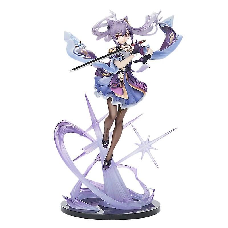 Jiechannel 32cm Game Genshin Impact Keqing Figure Pvc Action Model Cute Doll Figurine Statue Collectable Ornaments Toys Kids Christmas Gift 32cm Ke...