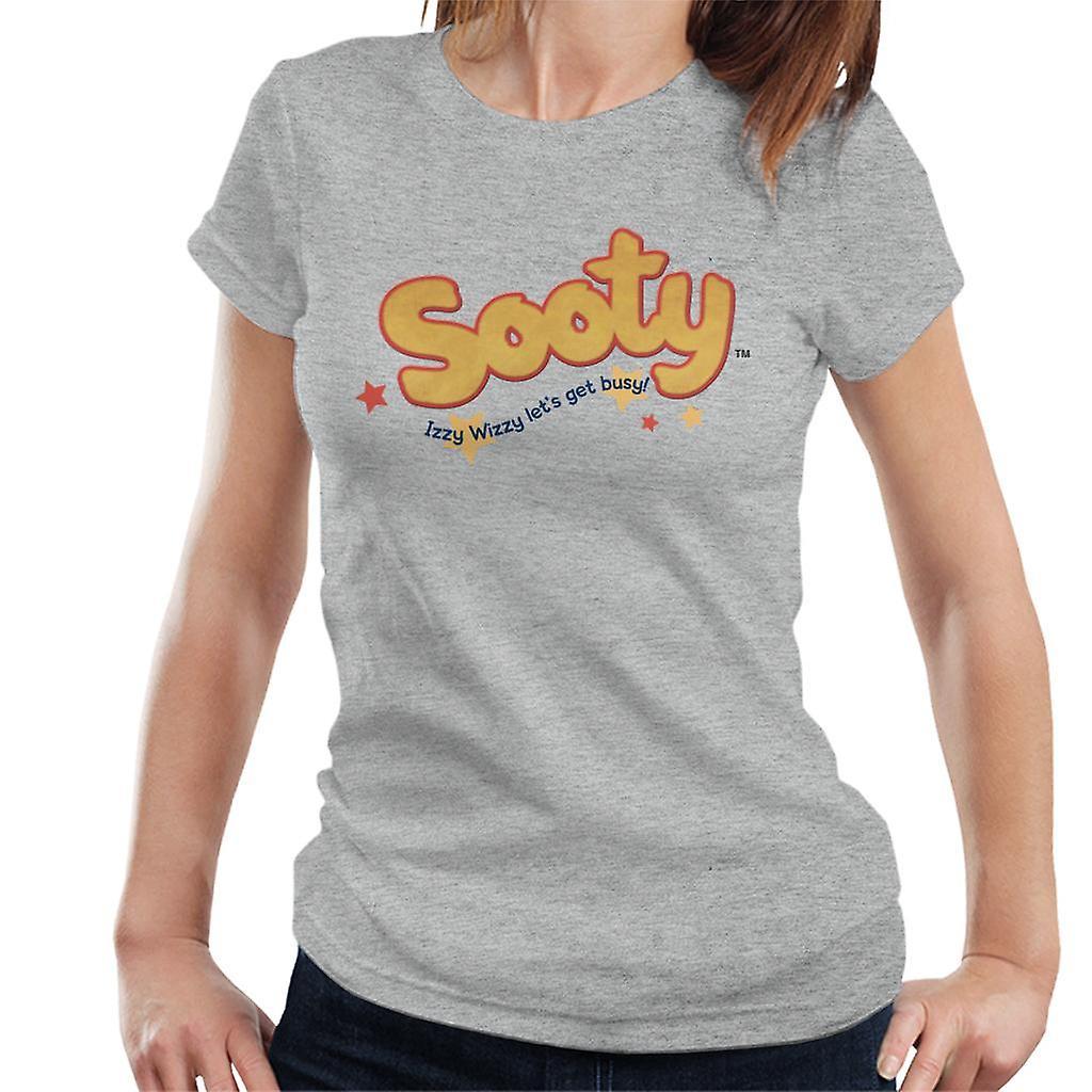 Sooty Text Logo Izzy Wizzy Women's T-Shirt Heather Grey Small