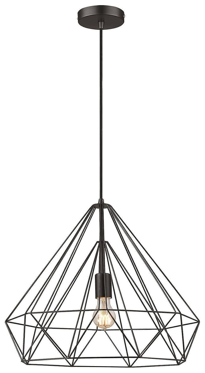 Spring Wire Large Ceiling Pendant Matt Black E27