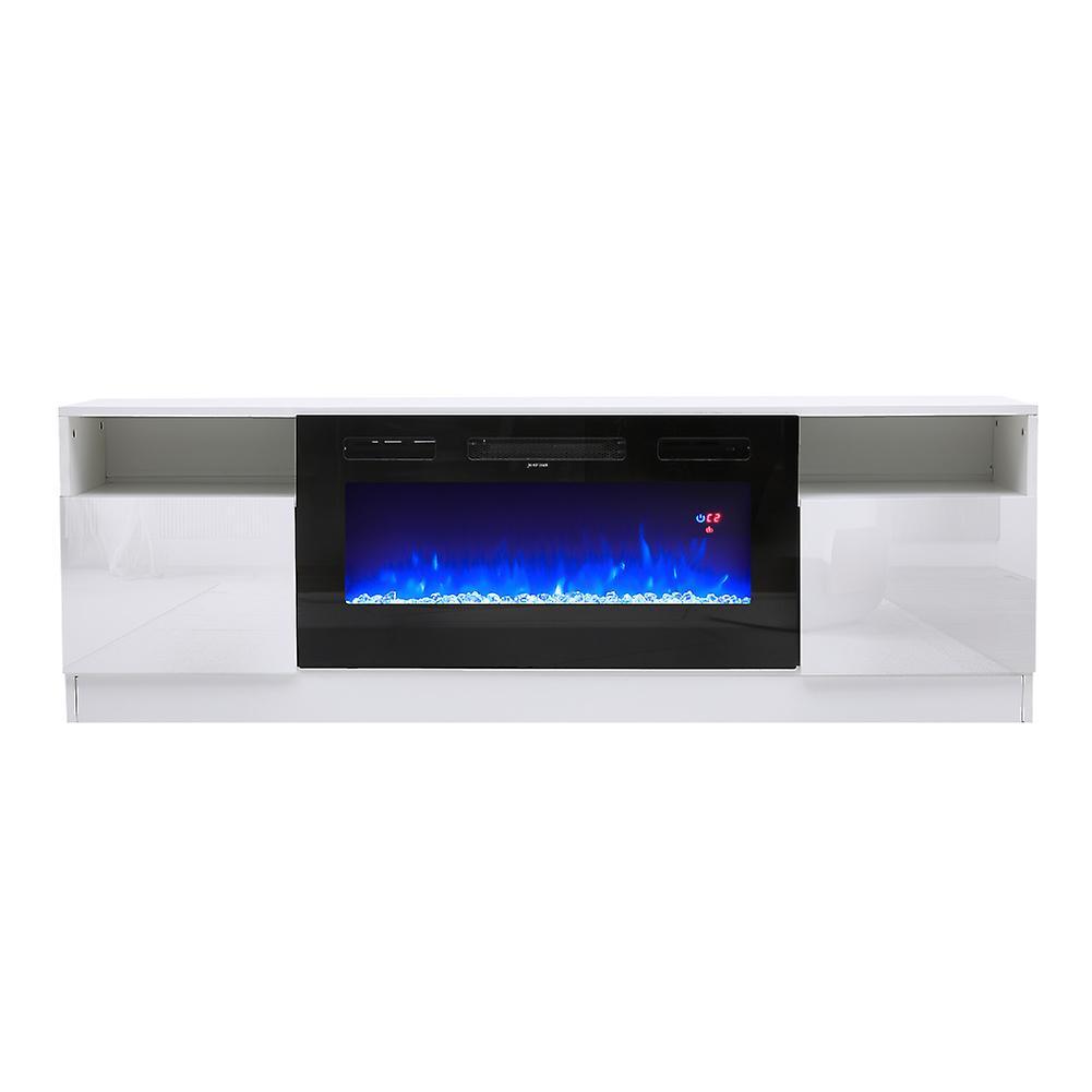 Living And Home Livingandhome Livingandhome Entertainment Center Console Table with 36" Electric Fireplace