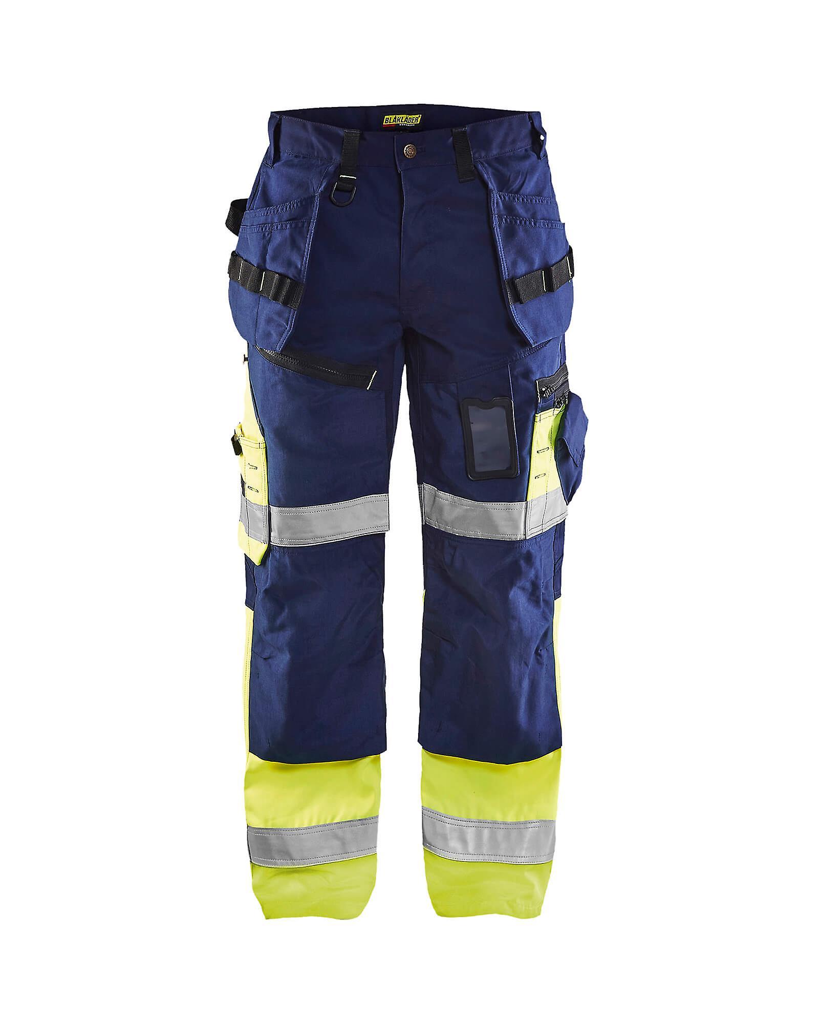 Blaklader x1500 hi-vis trousers 1508 - mens (15081860) - (colours 2 of 2) Navy blue/yellow